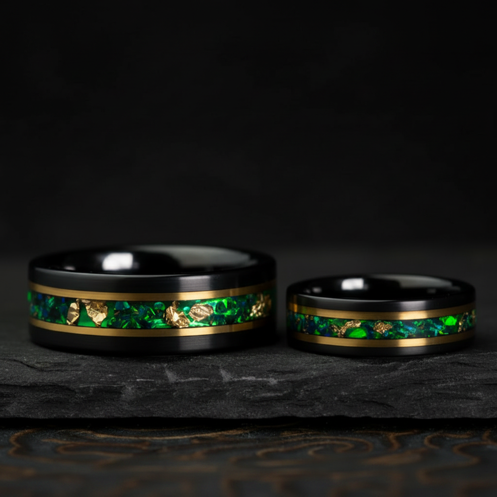 8mm & 6mm 绿宝石戒指组合 1:1