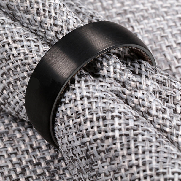 Black tungsten antler wedding ring, The Marksman