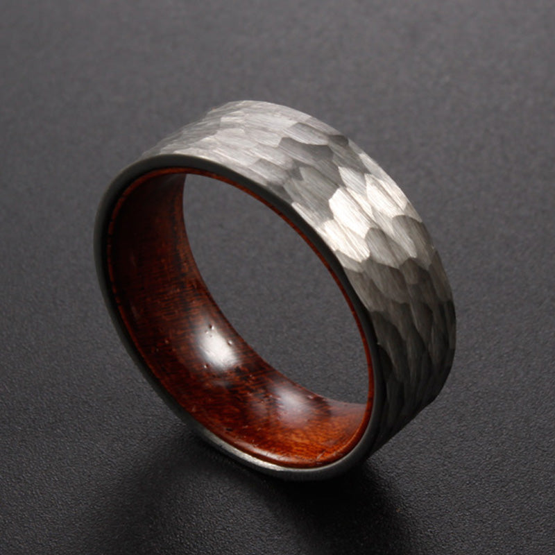 THE HERO | Silver Tungsten And Brazilian Rose Wood Wedding Band | Saga Bands