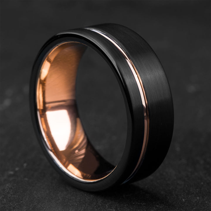 Black and Rose Gold Ring - The Gentleman