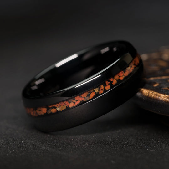 Dinosaur Bone Wedding Band | Tungsten T-Rex Ring