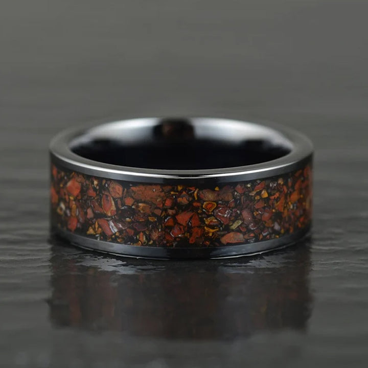 Close-up of The Jurassic dinosaur bone ring
